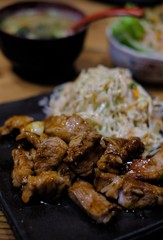 kurobuta steak with cream salad