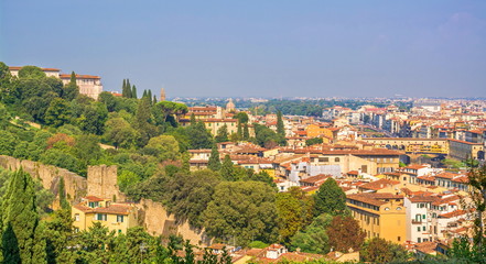Fototapeta na wymiar Florence. Top view on old residential buildings