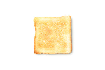 Bread toast isolated on white background, top view