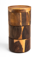 Towering Bamboo Wood Condiments Vessel