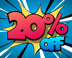 20 percent off vintage comics banner 