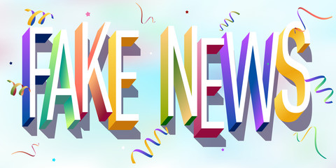 Colorful illustration of "Fake News" Text