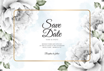 Watercolor floral background for wedding card template