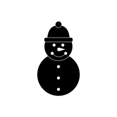 Vector icon of snowman with a cap