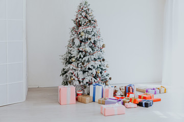 Christmas tree Garland lights new year holiday gifts white home decor