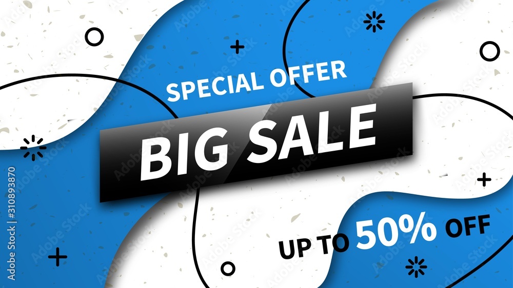 Poster big sale banner design. special offer, up to 50% off. ready promotion template for use in web or pri