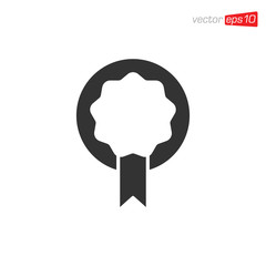 Rosette Medals Icon Design Vector