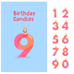 set of birthday candles