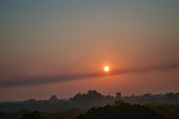 Landscape view of sunrise in country