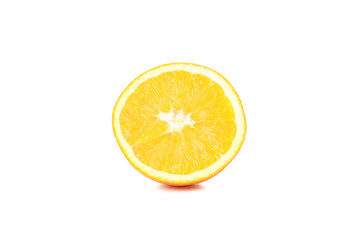 Half of juicy orange isolated on white background