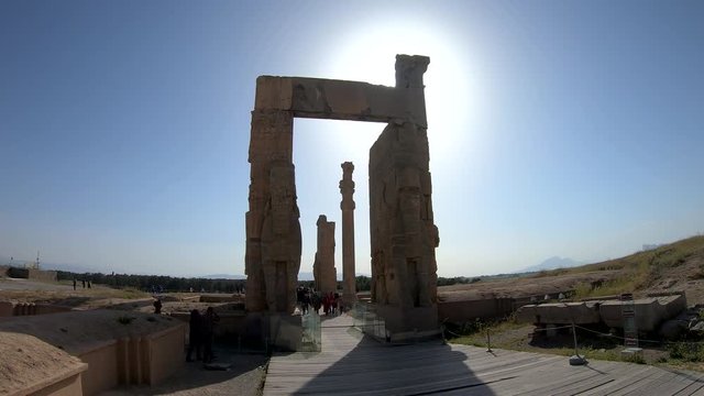 Persapolis, Iran - May 2019: Ruins of historical city of Persapolis in Shiraz