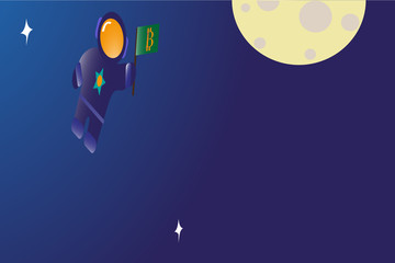 Obraz premium Background with cosmonaut in space 