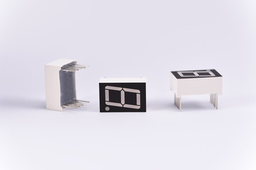 electronics component led display 7 segments on the white background