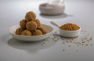 Fenugreek Laddu Made From Fenugreek Seeds, Saunf And Jaggery, or Methi Ke Laddu  or Methi ki Pinni