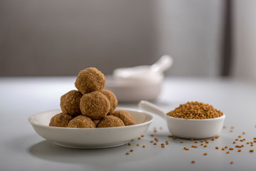 Fenugreek Laddu Made From Fenugreek Seeds, Saunf And Jaggery, or Methi Ke Laddu  or Methi ki Pinni