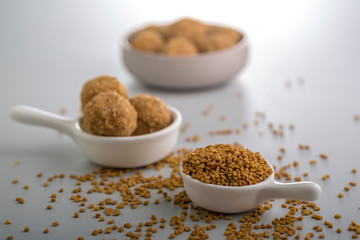 Fenugreek Laddu Made From Fenugreek Seeds, Saunf And Jaggery, or Methi Ke Laddu  or Methi ki Pinni
