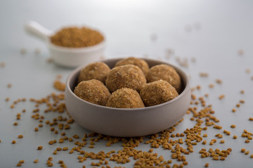 Fenugreek Laddu Made From Fenugreek Seeds, Saunf And Jaggery, or Methi Ke Laddu  or Methi ki Pinni