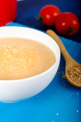 Turkish traditional tarhana soup in bowl