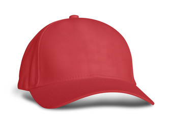 Promote your hat brand across with this Side View Amazing Baseball Cap Mock Up In Flame Scarlet...