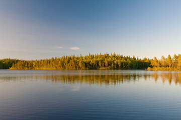 Solovki.  landscape lake sanset