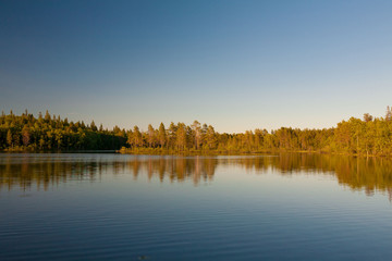 Solovki.  landscape lake sanset