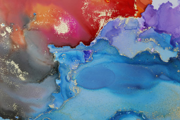 Acrylic ink colors blots. Abstract background. Marble texture.