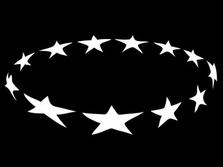 Black background. White stars. For design banner
