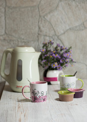 cup of tea on wooden table