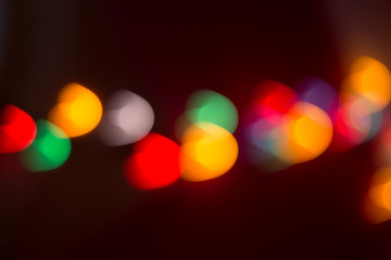 Close-up of blur Christmas lights