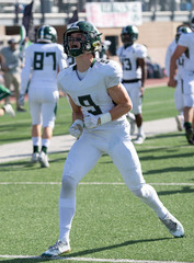 Football player in action during a game in South Texas