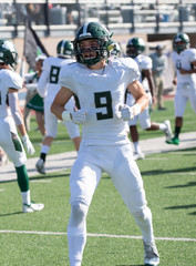 Fototapeta premium Football player in action during a game in South Texas
