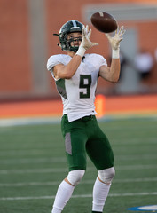 Football player in action during a game in South Texas