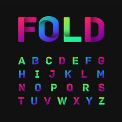 Colorful font set with three different gradient, vector illustration