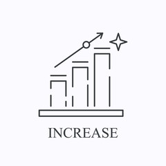 Increase thin line icon. Financial growth concept. Outline vector illustration