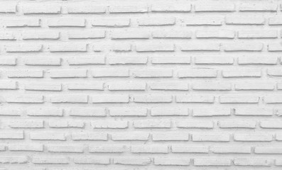 White brick wall for background or texture