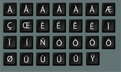 black white keyboard letter special character keyboard button, schwarz weiß Sonderzeichen Button Tastatur