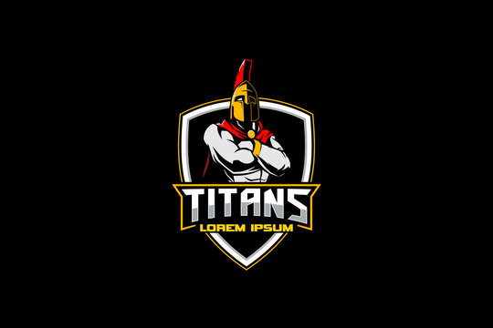 titan or spartan warrior emblem logo template
