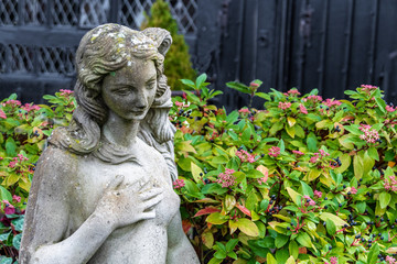Vintage  statue aphrodite in the garden