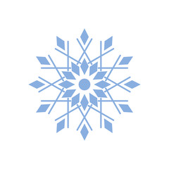 Snowflake flat vector icon isolated on a white background.