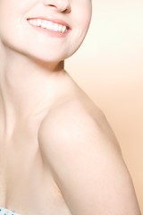 Obraz premium Cropped Woman With Fresh Skin Smiling