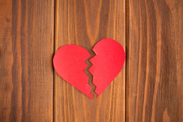 Broken heart. Paper cut heart for valentines day