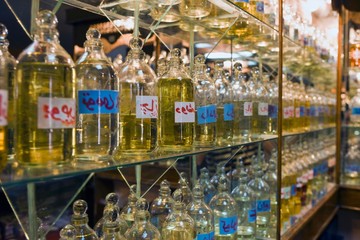 Bottles Of Essential Oils On Display