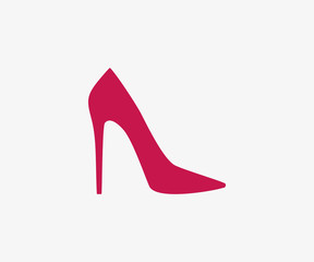 High heel shoe icon. Vector illustration, flat design.