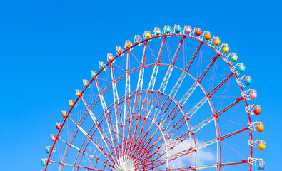The colorful big Ferris wheel in Odaiba, Tokyo, Japan.