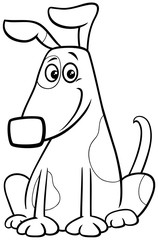 cartoon spotted dog character coloring book page