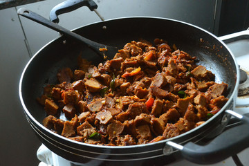 Delicious, Malaysian vegan meat chunks