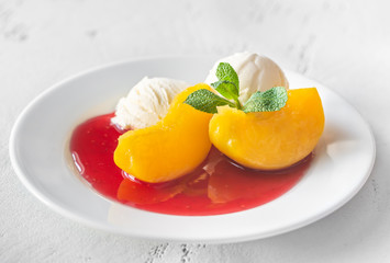 Portion of Peach Melba