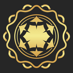 Vector gold lotus symbol. Elegant fashion flower.