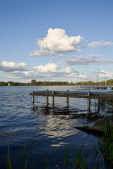 The Allersee in Wolfsburg / Germany on a beautiful summer day