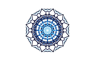 Blue vector mandala round pattern